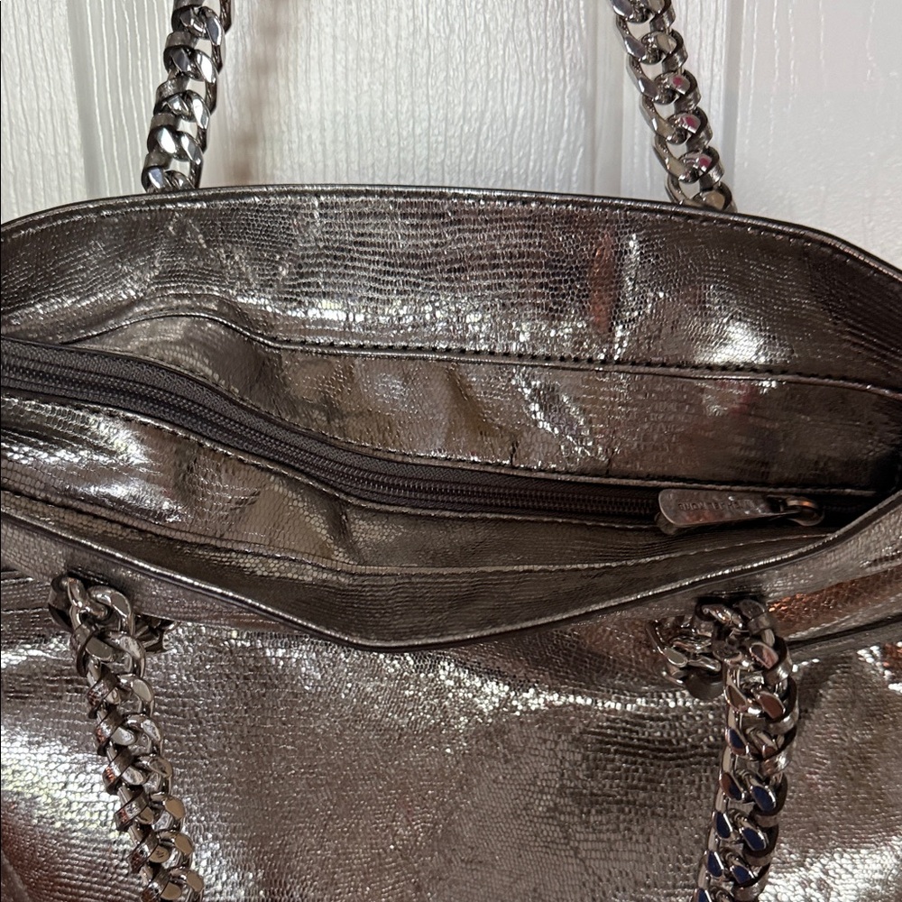 Michael Kors Metallic Chain-Handle Tote - Picture 5 of 7